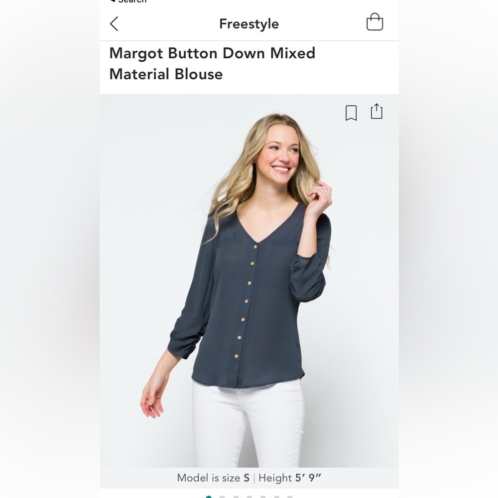 Stitch Fix Fortune and Ivy Mixed Material 3/4 sleeve shirt